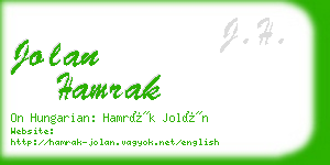 jolan hamrak business card